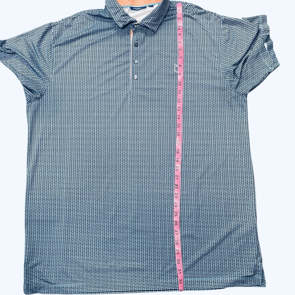 Devereux "Proper Threads" Blue Geometric Golf Polo, Men's XXL - Picture 8 of 11